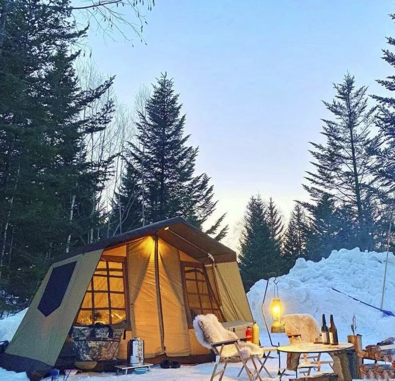 Multi Person Camping Cabin Outdoor Rain Proof Camping Luxury Villa Camp Large Tent