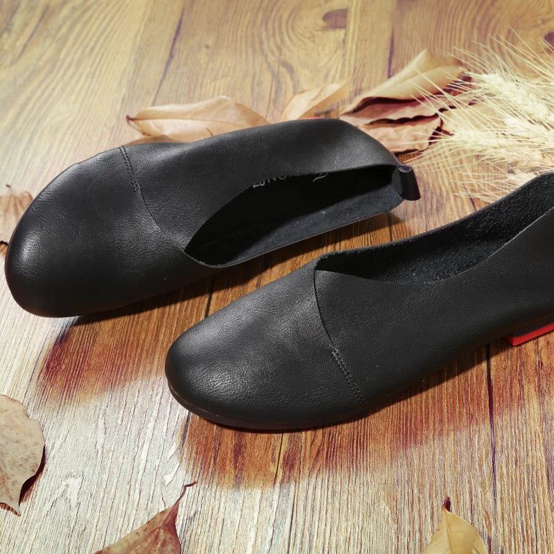 Women's Flat Shoes Handmade Women Shoes 2021 Spring/autumn New Vintage Slip on Loafers Plus Size Female Shoe Zapatos De Mujer