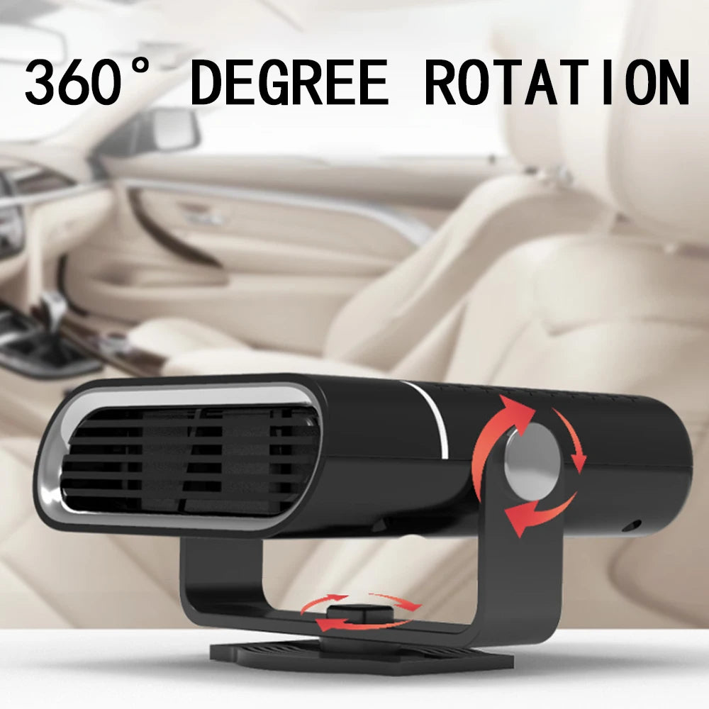 Electric Car Heater Air Cooler Fan 12V/24V Portable Demister Defroster Heating Fan 150W Dryer Windshield Defogging Accessories