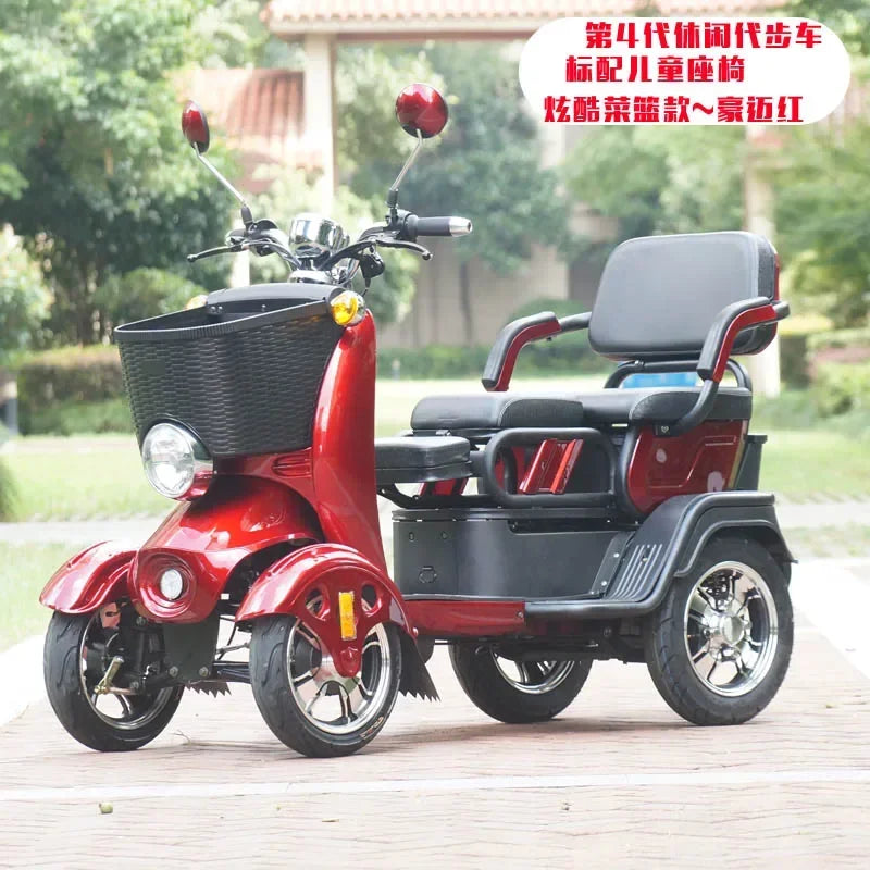 XK Three-Seat 72V Electric Quadricycle Household 4-Wheel Lithium Battery Four-Wheel Scooter