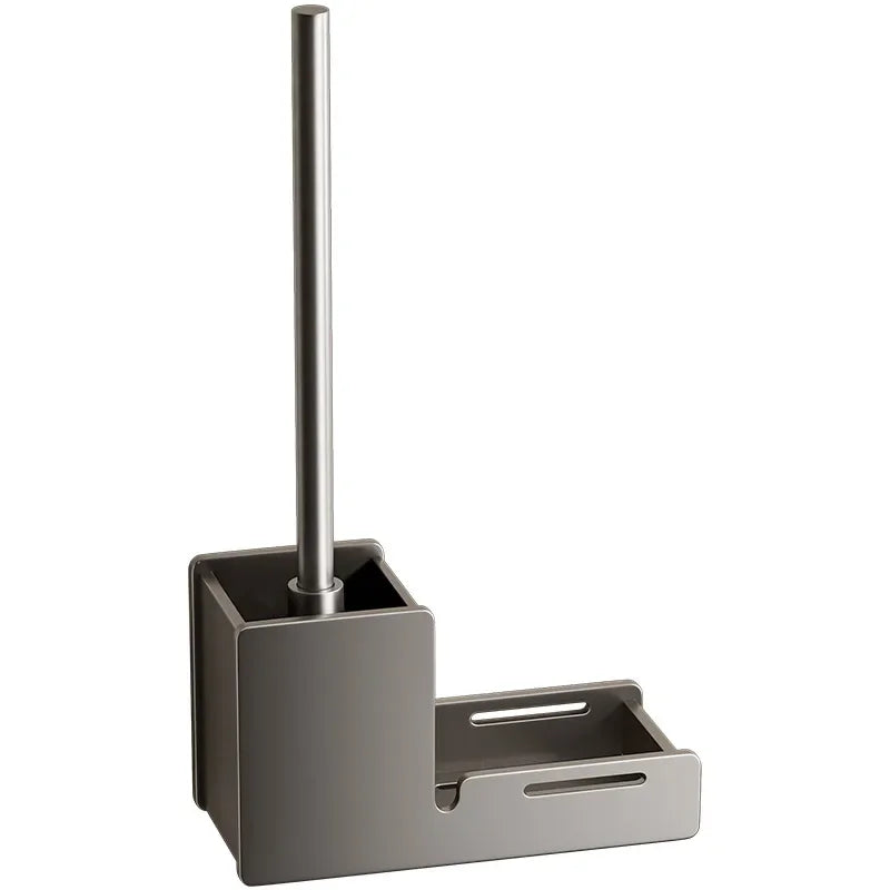 Bathroom Toilet Brush Holder Rack Hanger Space Aluminum Toilet Cleaningtool Storage Anti-Drain Design Household Cleaning Set