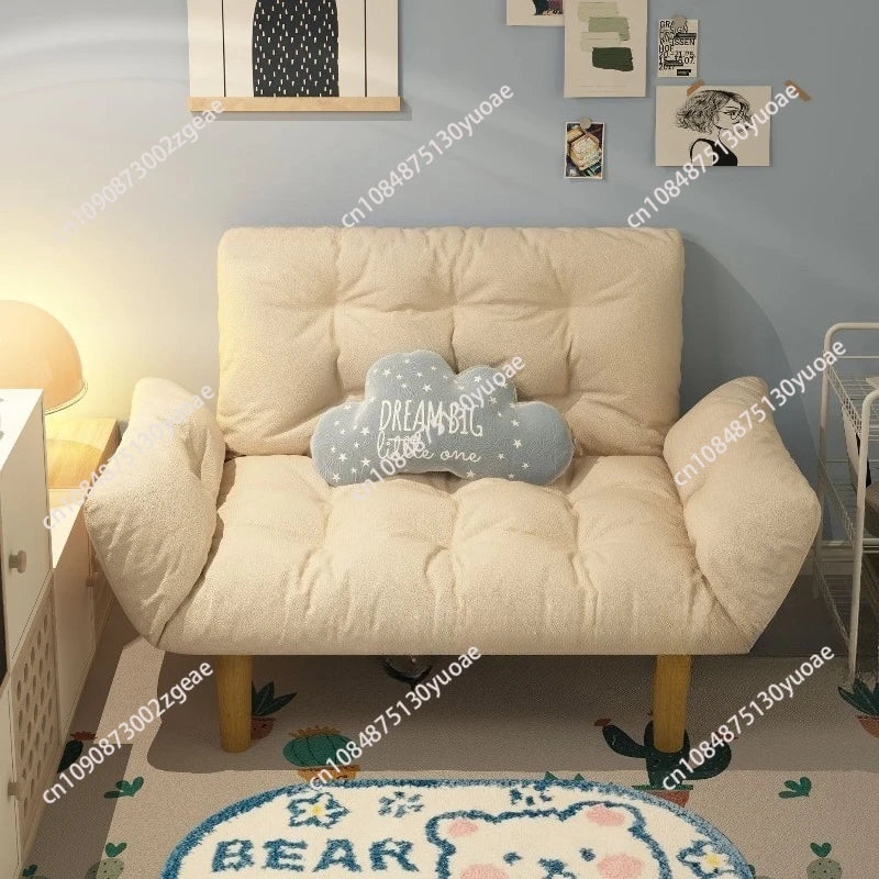 Frosted Fabric Double Sofa Living Room Small Unit Cream Wind Triple Fabric Sofa