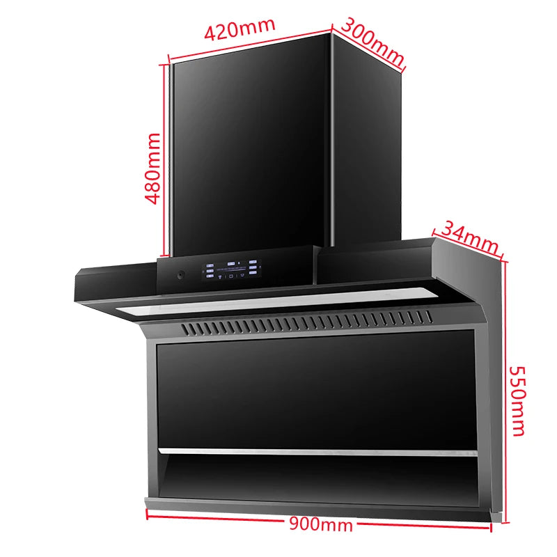 Island Range HoodWall Mounted Suction Exhaust Glass Hood Copper Island Range Hood Chimney Kitchen Hood Motors For