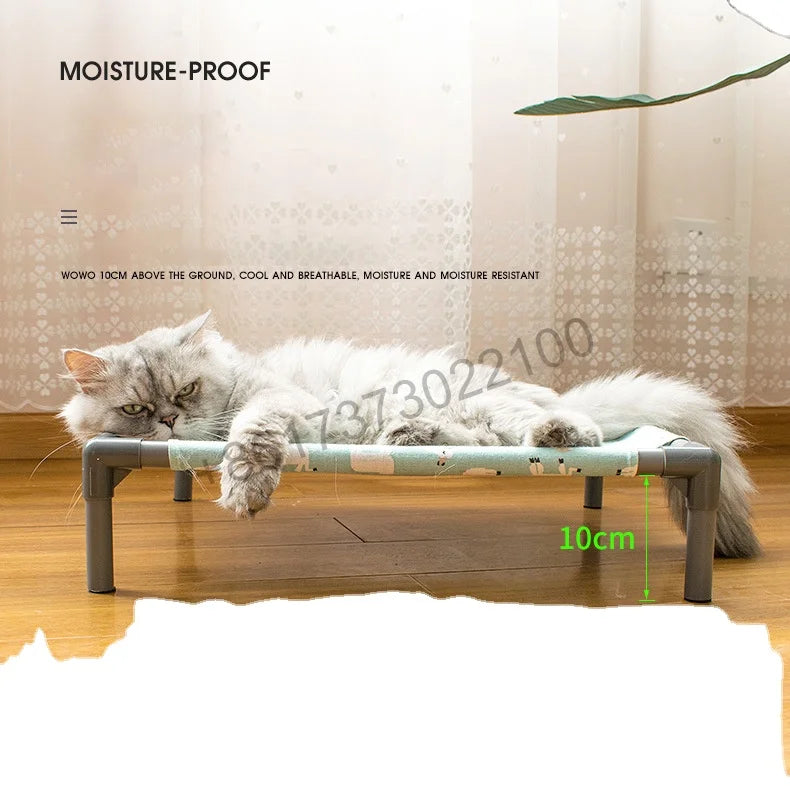 Unique Design Elevated Dog Bed - Cooling Raised Pet Cot For Large Dog Aluminum Frame And Durable Mesh Fabric