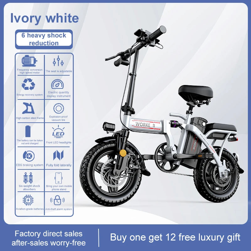 Hot Sale Mini Size Fashion Electric Bicycle 400W 48V 14 Inch Electric City Bike Mini Foldable Electric Scooter