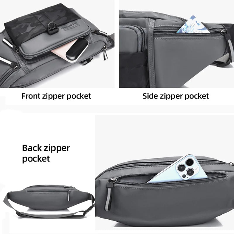 Men's Outdoor Multi-Pocket Waist Bag Tactical Climbing Hiking Chest Bag Outdoor Sports Hunting Camping Cycling RIde Shoulder Bag