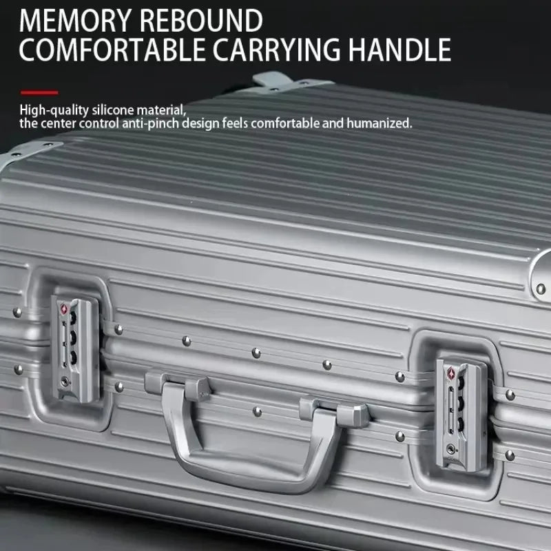 All Aluminum-magnesium Alloy Suitcase High Quality Rolling Luggage 20/24/26/29'' Trolley Luggage Travel Carry-On Cabin Suitcase