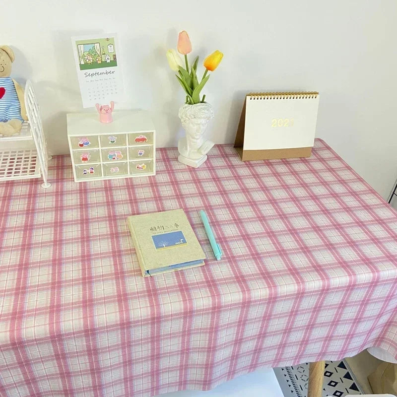 Plaid Tablecloth  Table Cloth Desk Mat Dust-proof Dining Table Cloth Furniture Protector Picnic Mat Tapete Dressing Table Mat