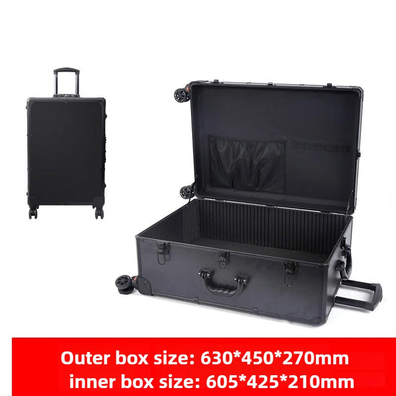 Aluminum Alloy Frame Rolling Luggage Universal Wheel Shockproof Portable Multifunctional Tool Storage Case Safety Protection Box