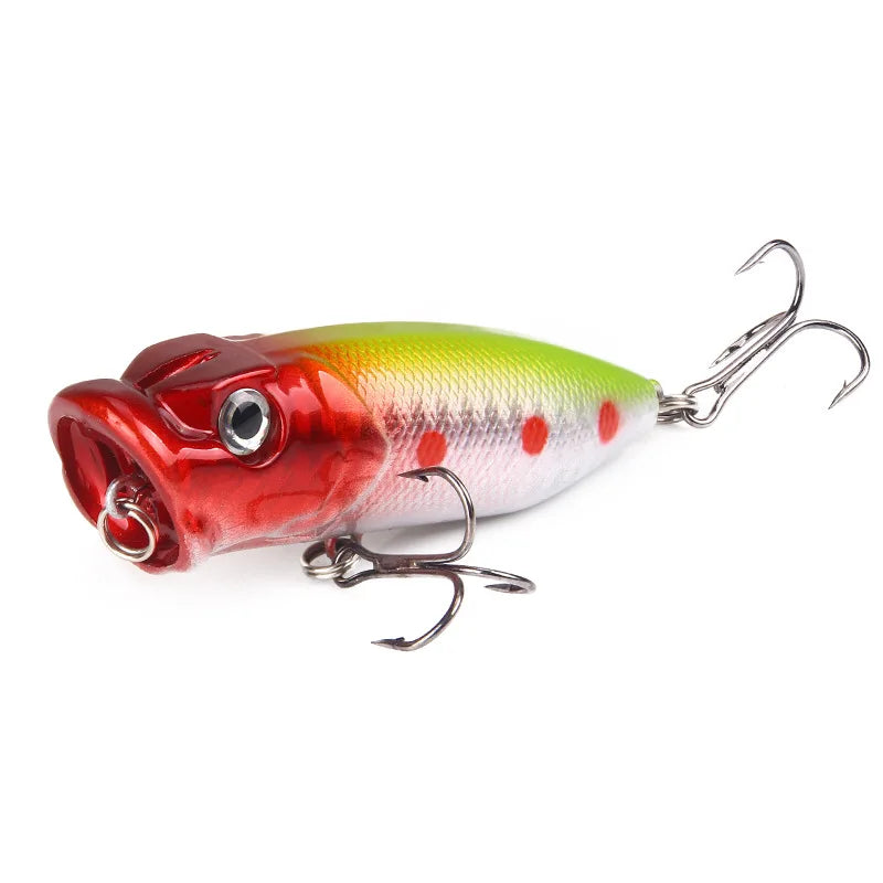 Fishing Lure 10g 65mm Floating Popper Artificial Wobbler Hard Bait with Hook for Pike Perch Winter Swimbait Trolling Crankbait