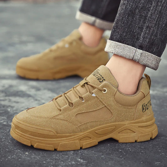 2025 new men's shoes for spring leisure, breathable, anti slip, wear-resistant workwear shoes, men's sports shoes, board shoes