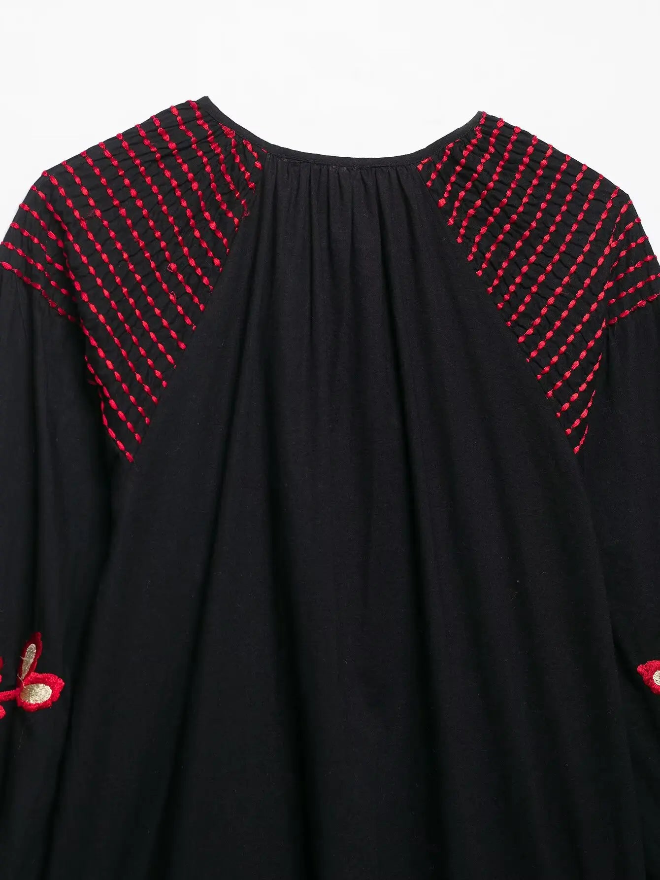 Women's clothing 2025 summer new ethnic loose retro style embroidered short dress