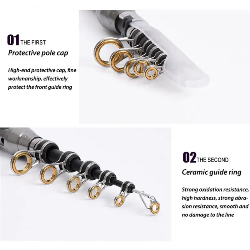 Fishing Rod Combo 1.5-2.4M Telescopic Fishing Rod and Spinning Fishing Reel Fishing Set Carp Carbon Fishing Rod Reel Kit
