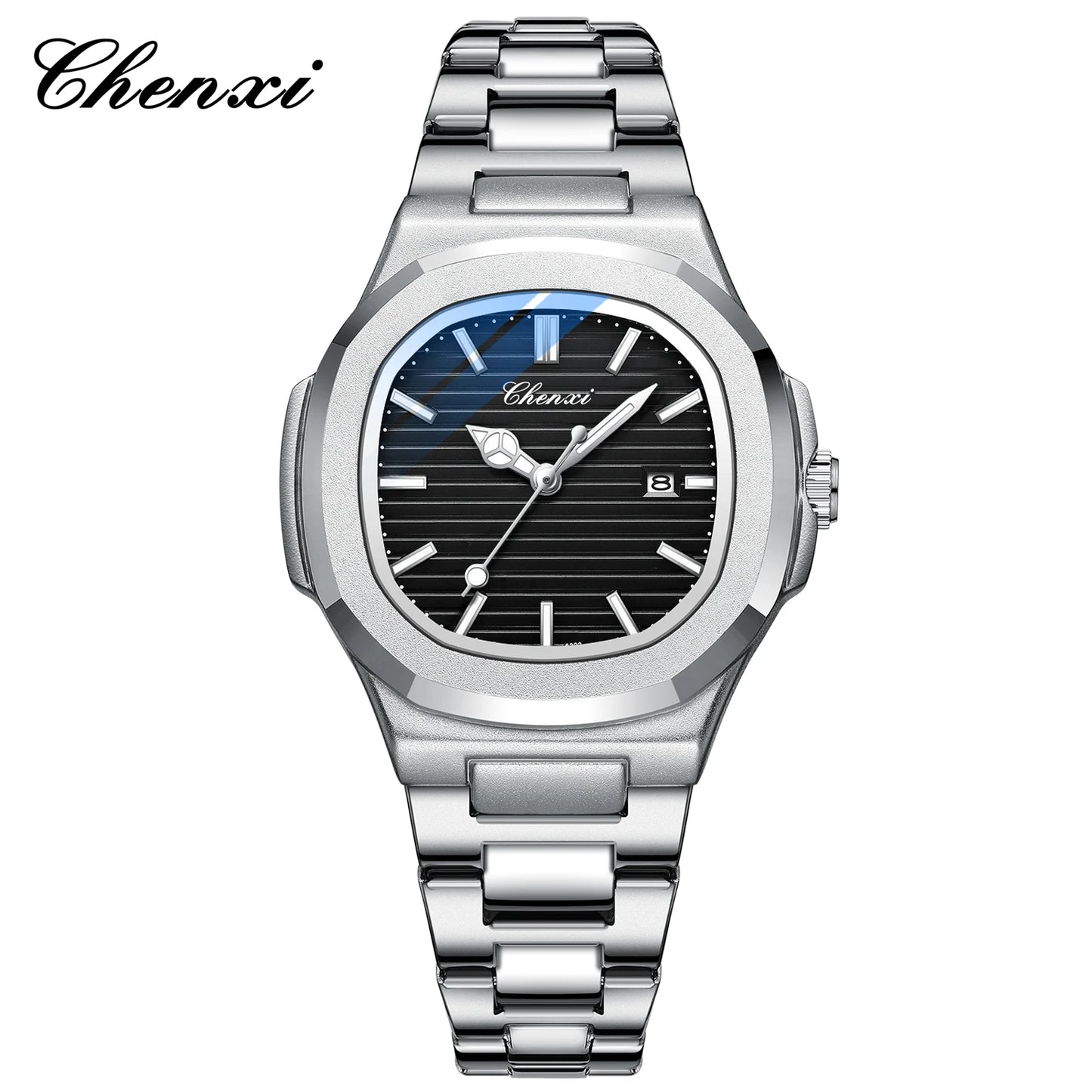 Watches For Woman Fashion Date Luminous Quartz Watch Silver Stainless Steel Clock Women's Stainless Steel Watch Waterproof