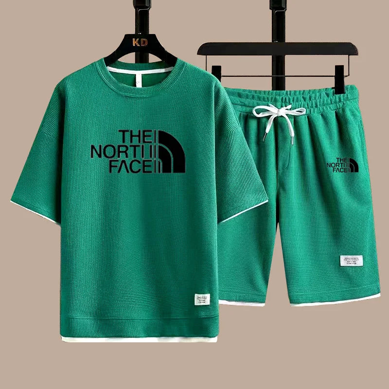 2025 new casual sportswear for men summer two-piece clothing short-sleeved round neck and shorts two fashionable clothes