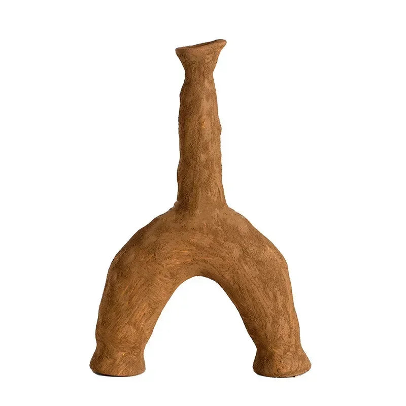 Ceramic Vases Irregular Hollow-out Abstract Pottery Decoration Dry Flower Accessories Vases, Home Decoration Flowerpots Gifts
