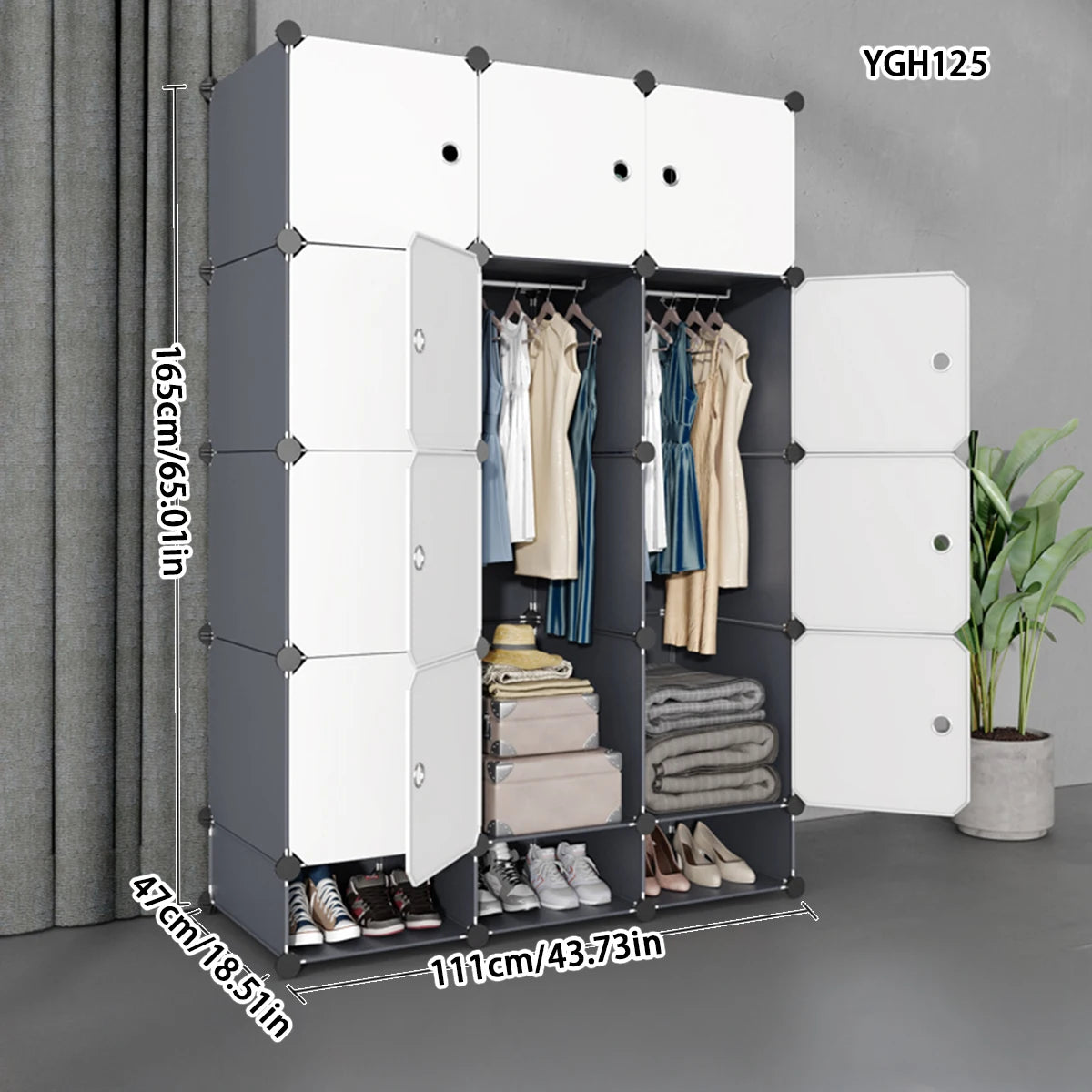 Simple Wardrobe Home Bedroom Assembly Storage Cabinet Rental Room Cloth Wardrobe Dormitory Small Storage Cabinet Strong and Durable