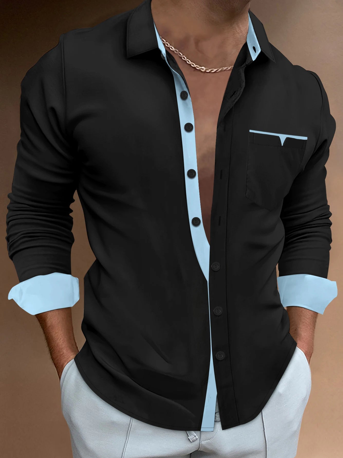 Male Clothing Spring Autumn High Quality Long Sleeve Shirts/Men's Slim Fit lapel Leisure Shirts/Fashion Party Tops