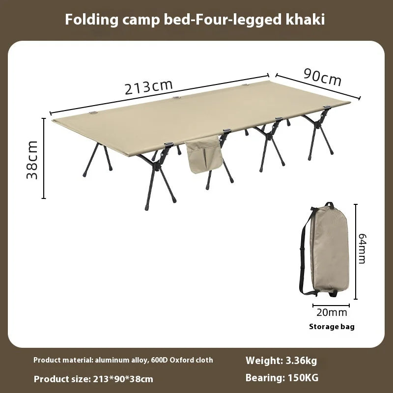 Lohascamping 90cm widen Sleeping Camping cot Ultralight Portable High-low dual folding Bed Backpacking Travel hiking Cot