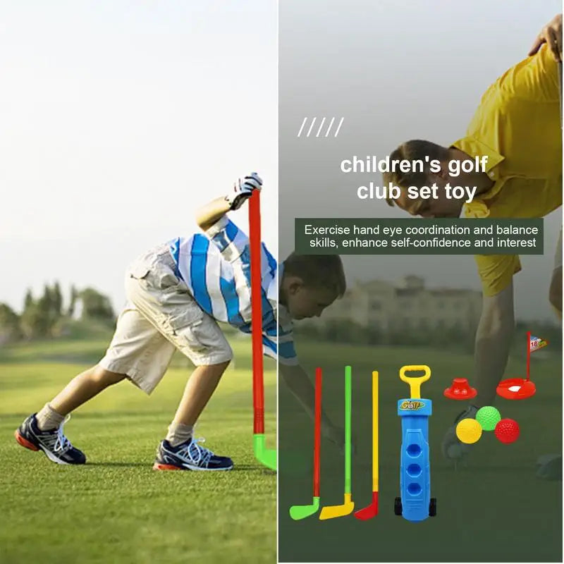 Portable Outdoor Golf Toys For Lawn Indoor Exercise Game With Training Golf Balls And Clubs Equipment Golf Toys Set