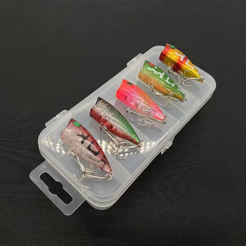 Fishing Gear Products 5 pcs Lure Bait Set 5 Colors 3D Eyes Floating Mini Wave Crawler Imitation Fake Baits Bait-like Hard Bait