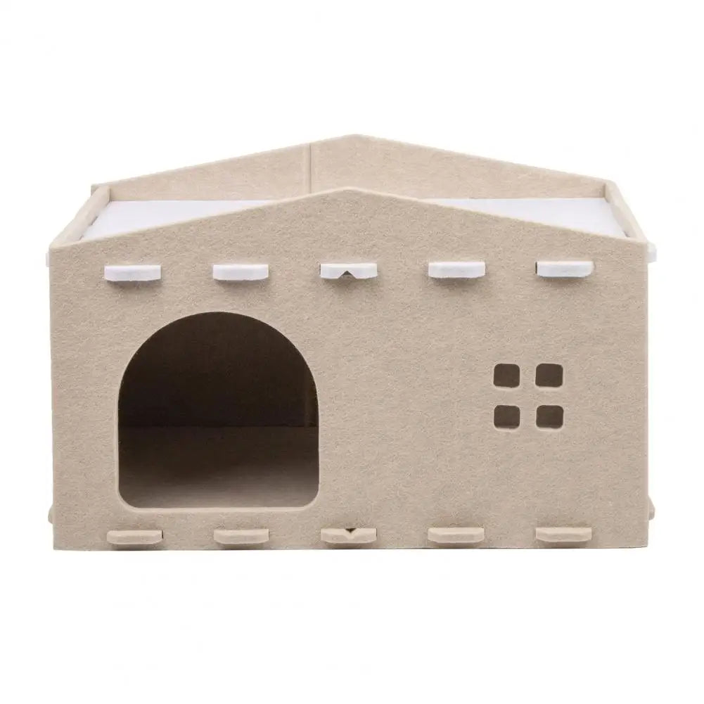 Cat House Bed Cave Nest Pet House Felt Cat Play Rest Space Pet Condo Hideaway Cube 2-in-1 Scratching Board Cat Beds