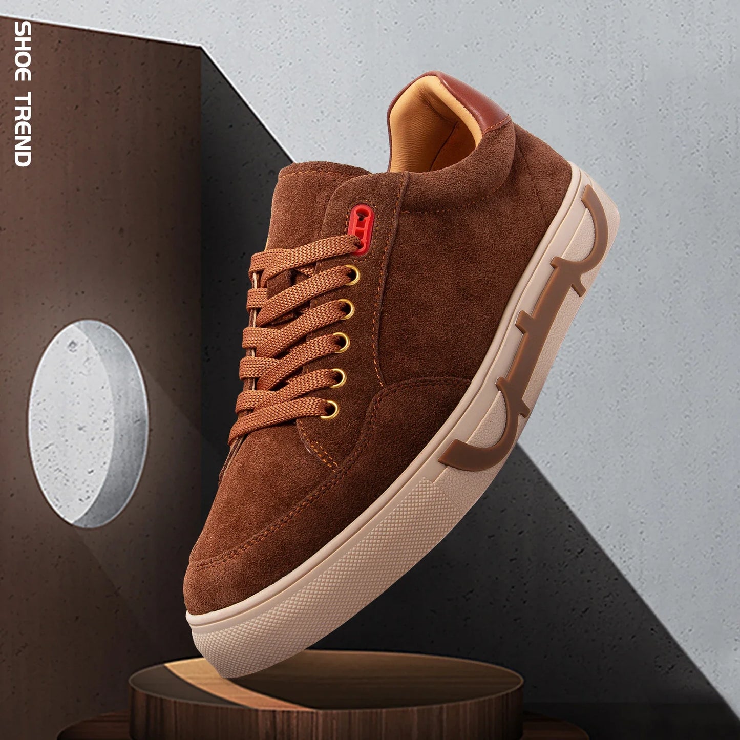 Men's shoes Black high-grade leather casual shoes flat bottom breathable comfortable board shoes coffee color 2025 new