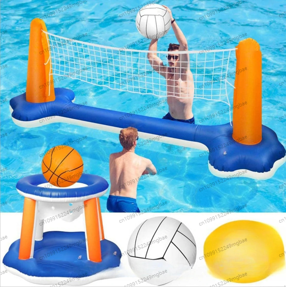 Inflatable Pool Games Basketball & Volleyball Sets Basketball Volleyball Court Summer Game Floating Swimming Pool Toy Pool Games