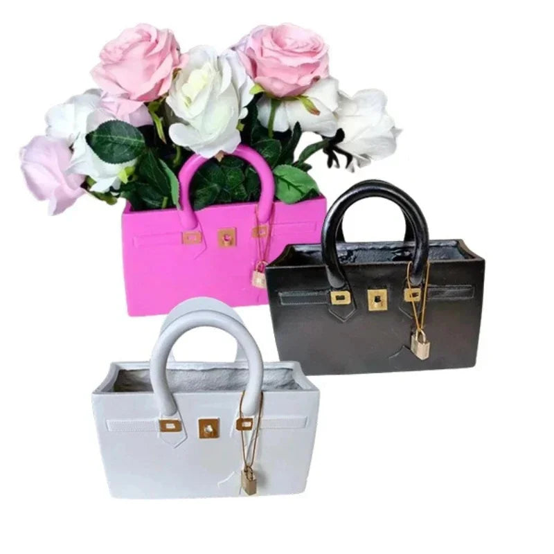 Vase Bag Dried Flowers Pots Tabletop Ornaments Art Flower Vases Bedroom Ikebana Modern Home Interior Wedding Decoration