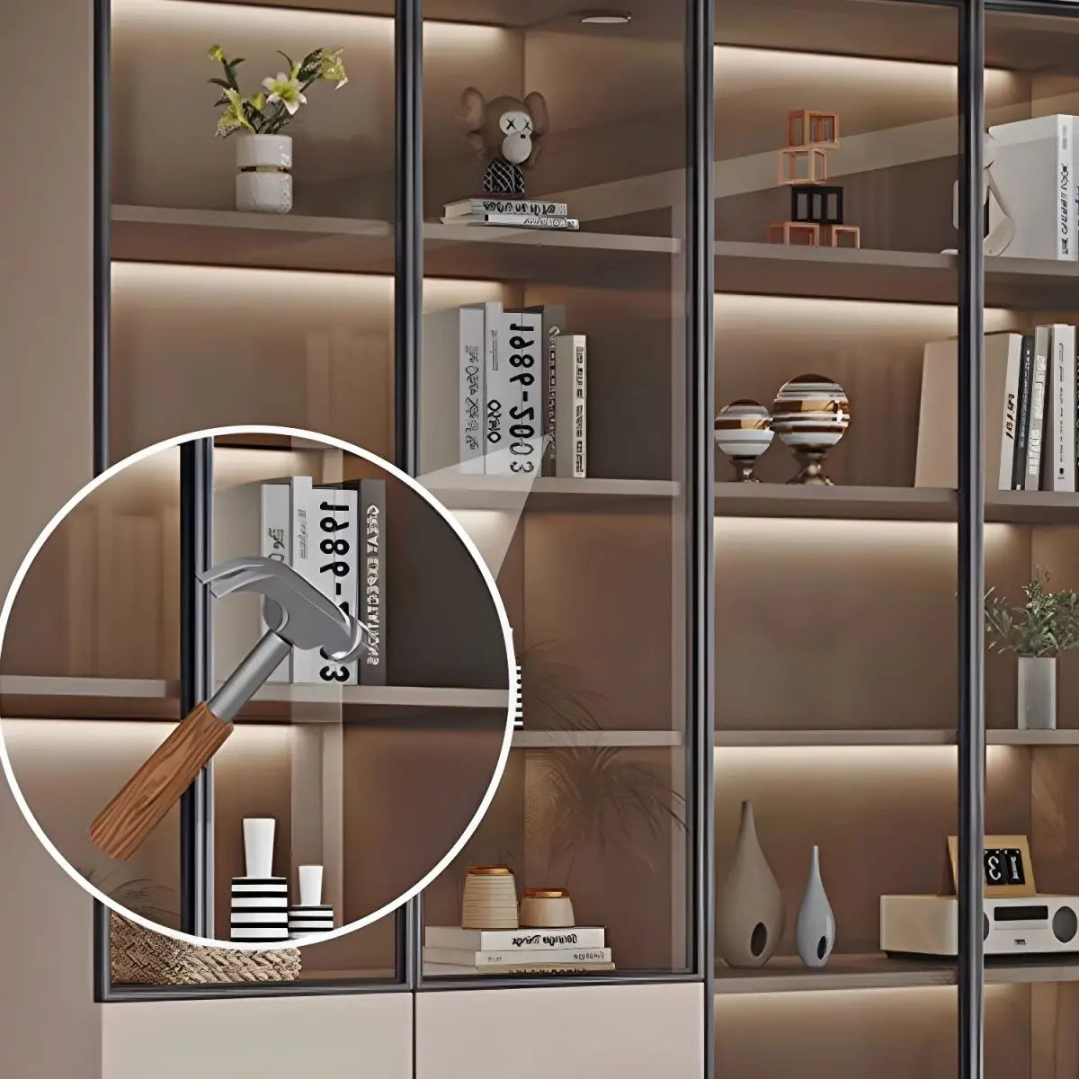 Modern Luxury Living Room Wooden Display Kids Etageres Book Shelf Cabinet With Glass Door Wood Bookshelf Bookcase
