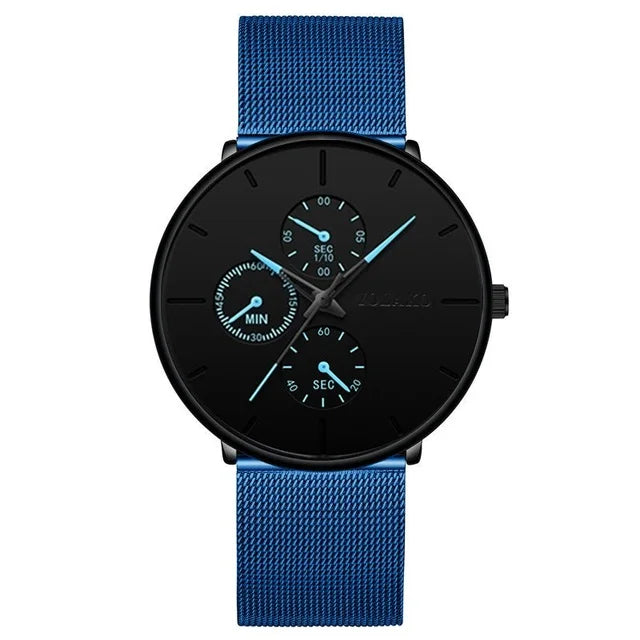 New Women Luxury Watches for Men Business Casual Ultra Thin Clock Male Stainless Steel Mesh Belt Quartz Watch relogio masculino