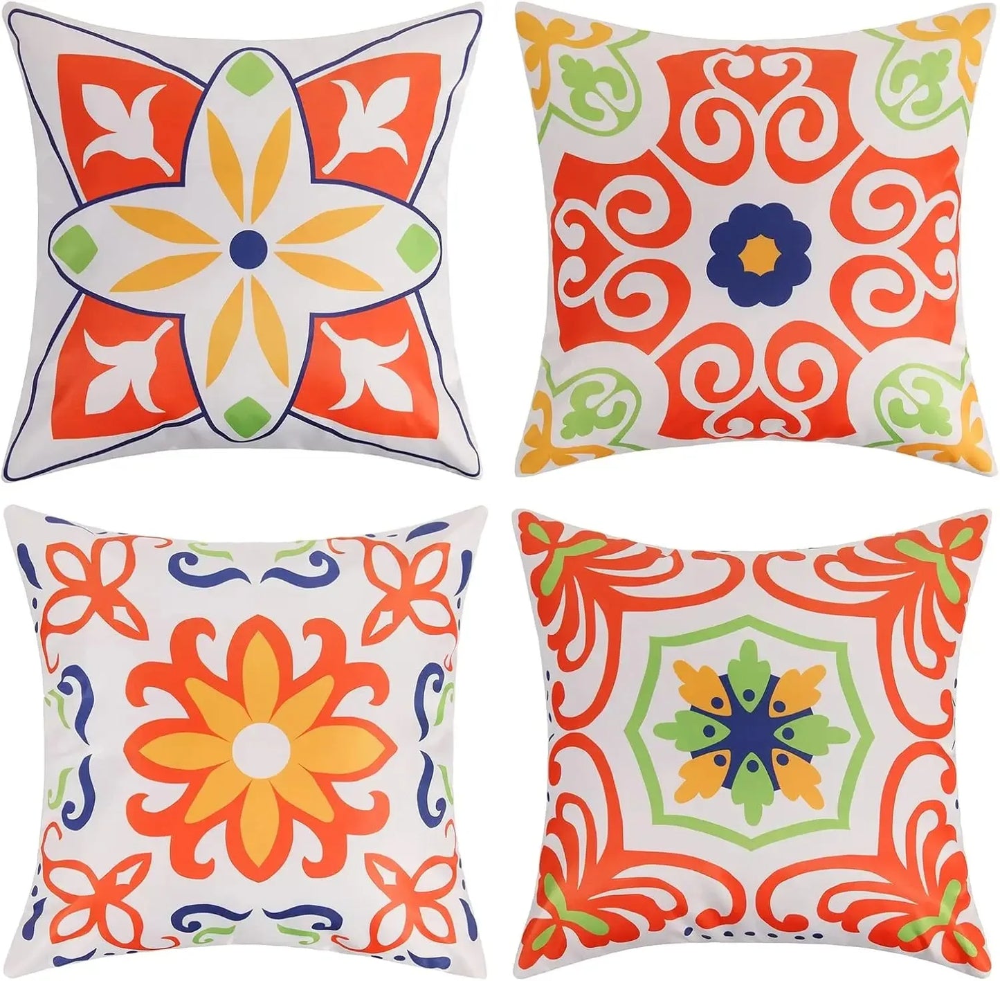 4pcs Bohemian Farmhouse Outdoor Cushion Cover Courtyard Furniture Garden Sofa Decoration Home Printing Cute Cushion Cover