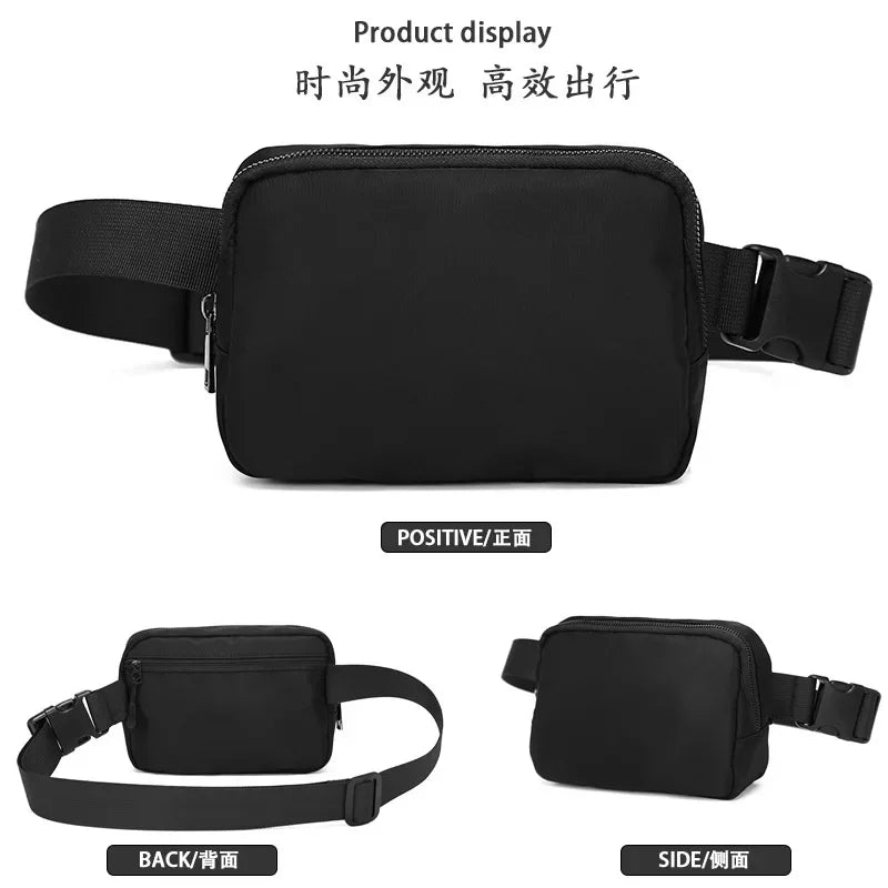 Men Chest Bag Small Fashion Male Shoulder Crossbody Bags Sling Phone Bag for Man 2025 Nylon Sports Student Body Rig Black Travel
