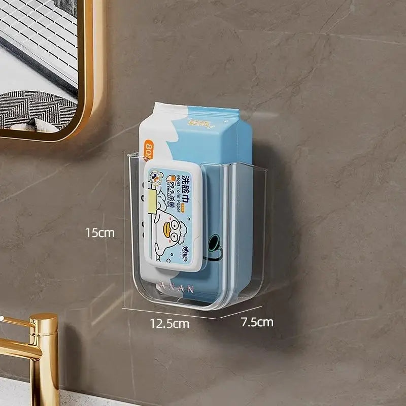 Bathroom Non Perforated Wall Mounted Wet Tissue Storage Box with Large Opening and Strong Load-bearing Capacity