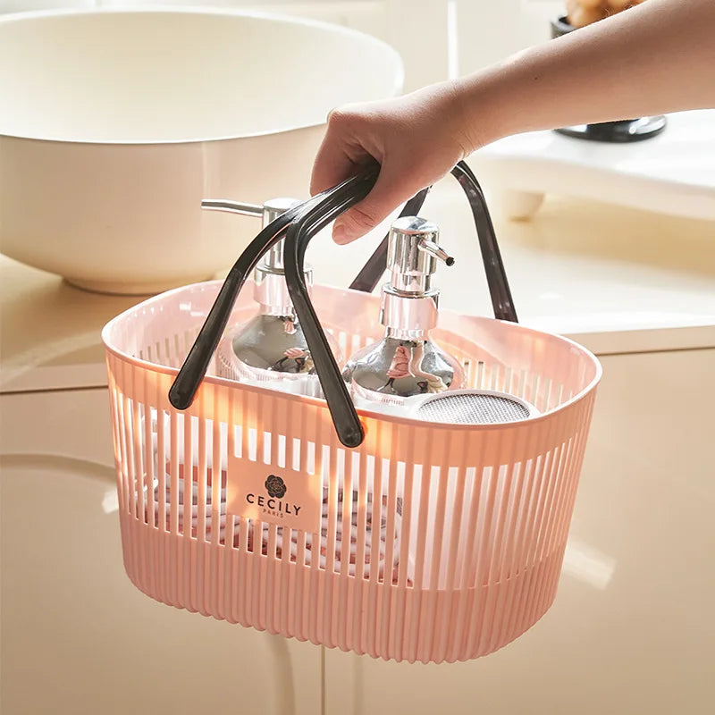Large Capacity Bath Basket Bathroom Storage Basket For Shower Gel Shampoo Toothbrush Towels Dentifrice Practical Organizer Box