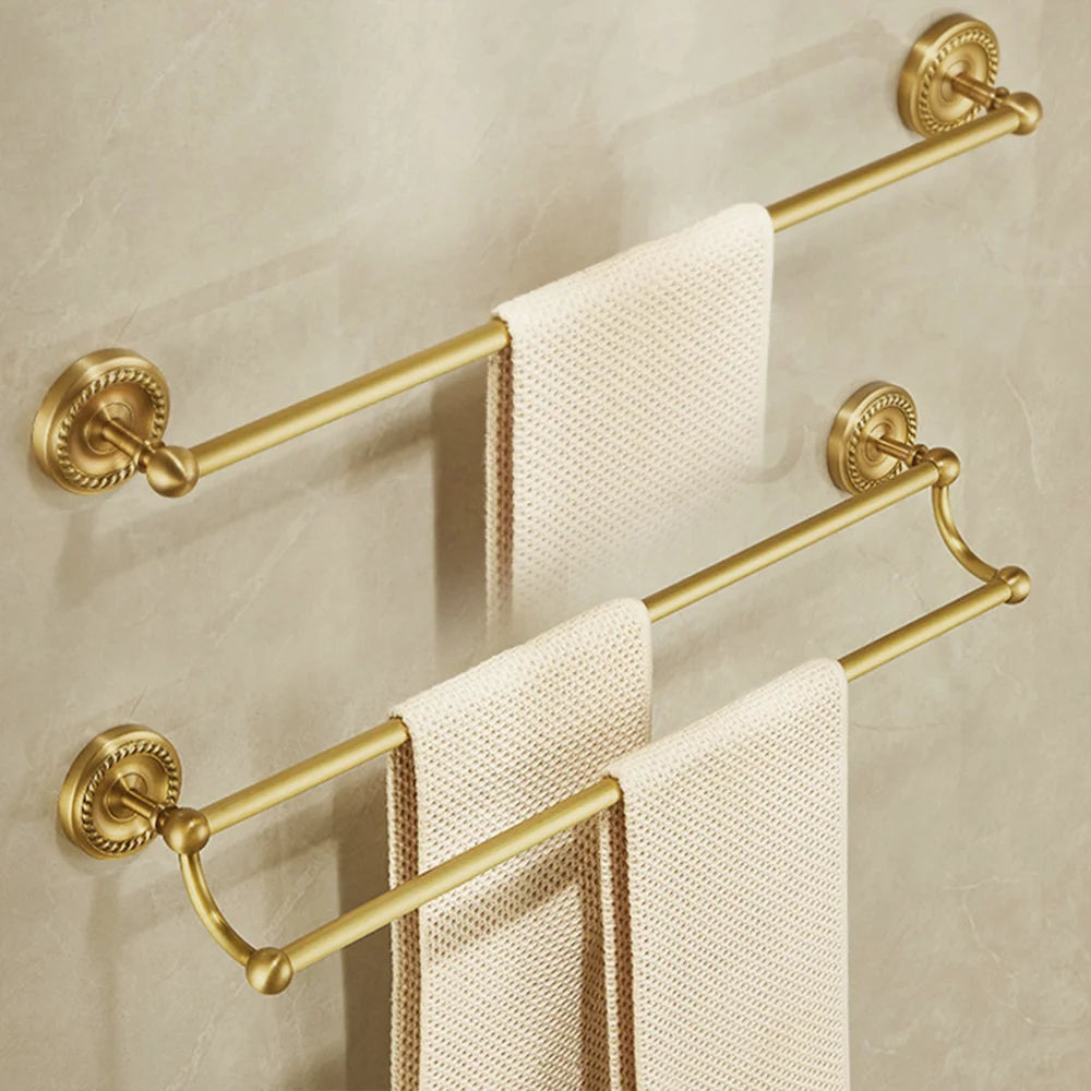 Antique Brushed Brass Bathroom Accessories Sets Towel Shelf Toilet Paper Holder Soap Holder Towel Rack Bathroom Hardware Sets