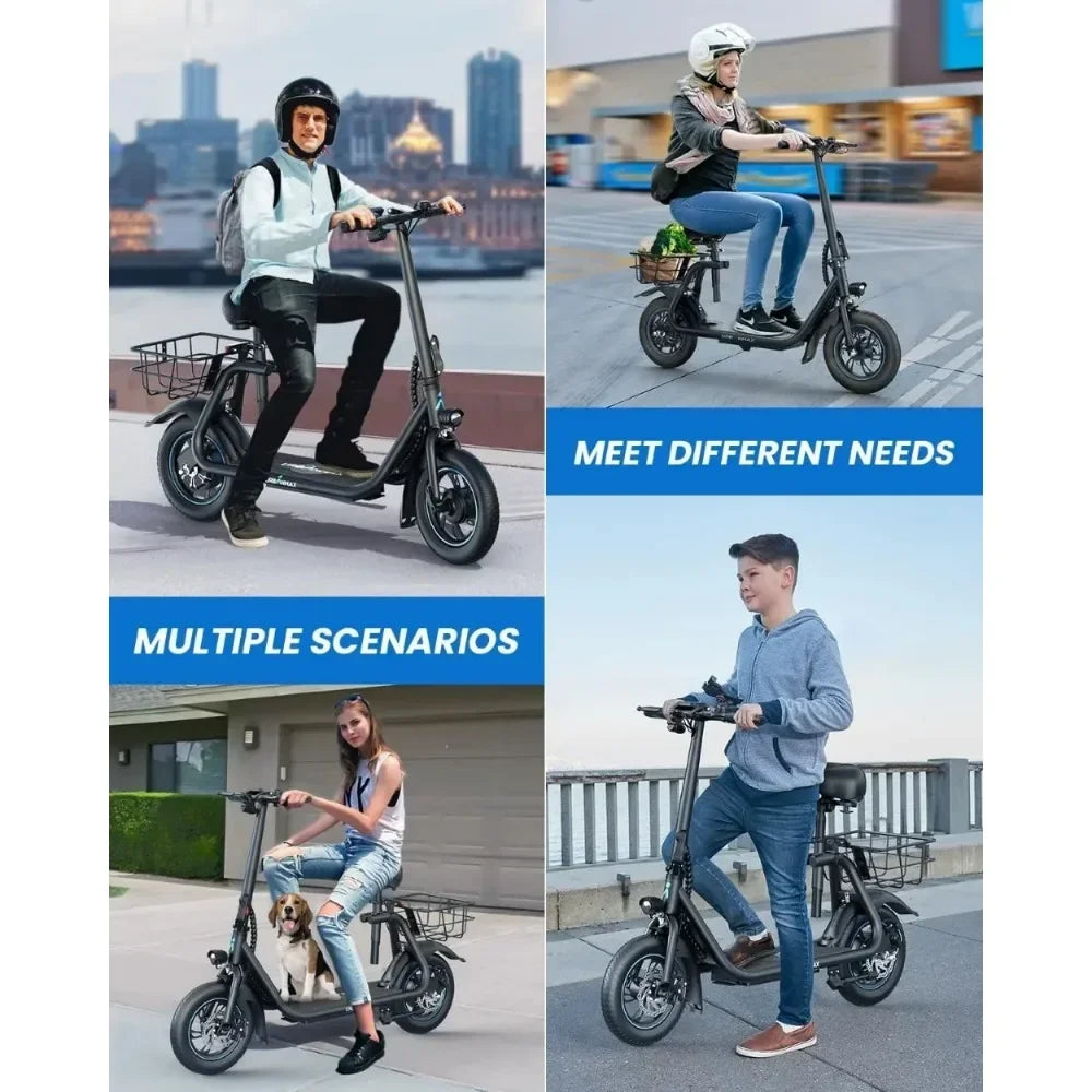 tt for  C1/C1 Pro Electric Scooter with Seat, 450W Powerful Motor up to 22/25 Miles Range, Foldable Electric Scooter for Adults
