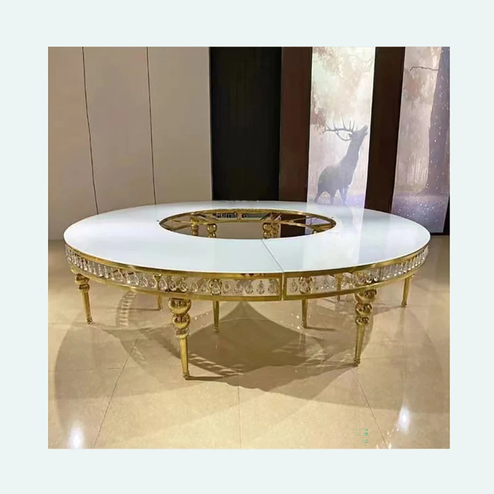 Stainless Steel Movable Serpentine Dininng Table for Hotel Banquet Wedding