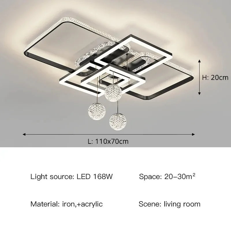 Living Room Ceiling Lamps Modern Intelligent LED Chandeliers For Resturant Kitchen Bedroom Lighting Home Decor Luster Luminaire