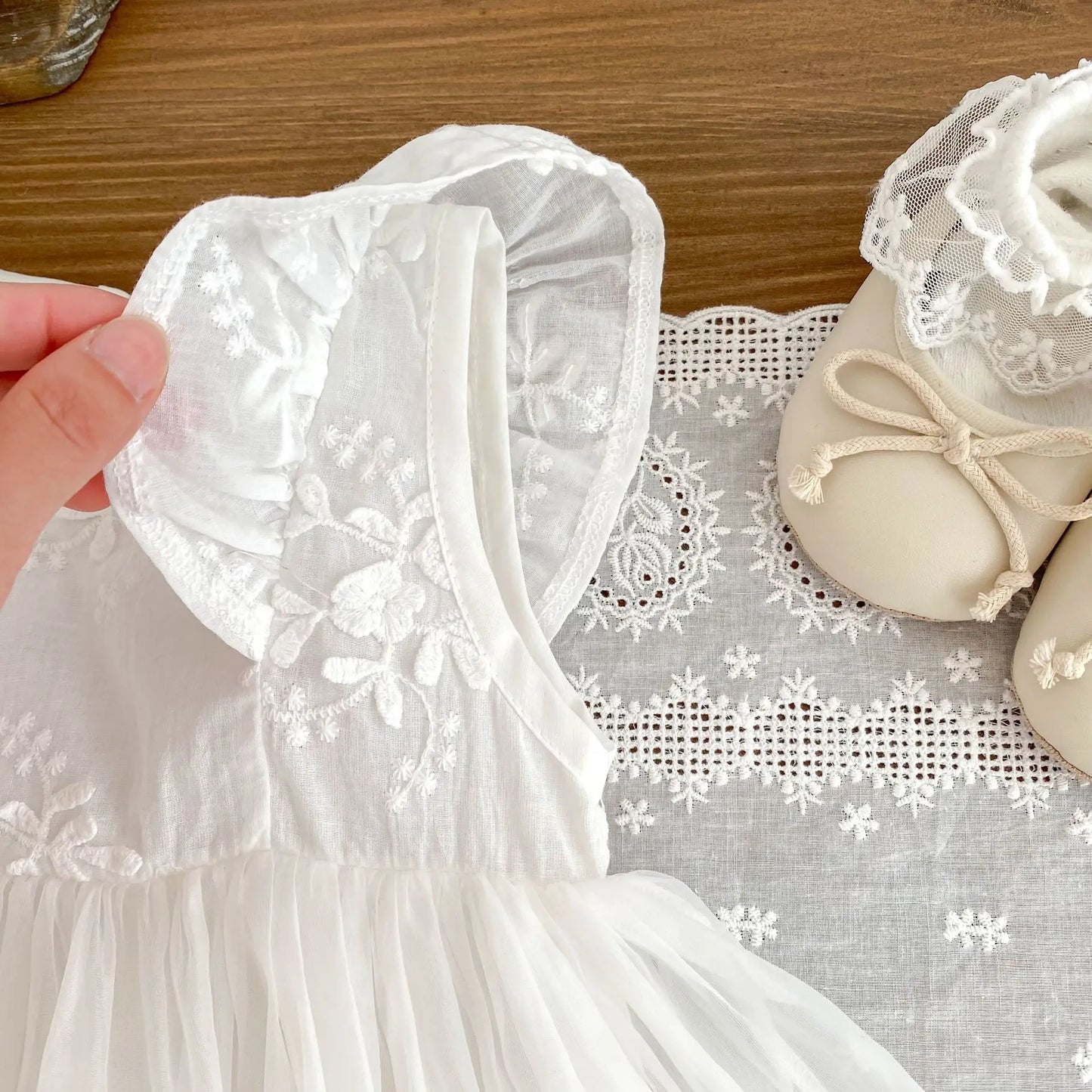 2025 Summer New Baby Girl Cute Gauze Bodysuit Cotton Infant Sweet Flower Princess Dress Thin Breathable Newborn Clothes 0-24M