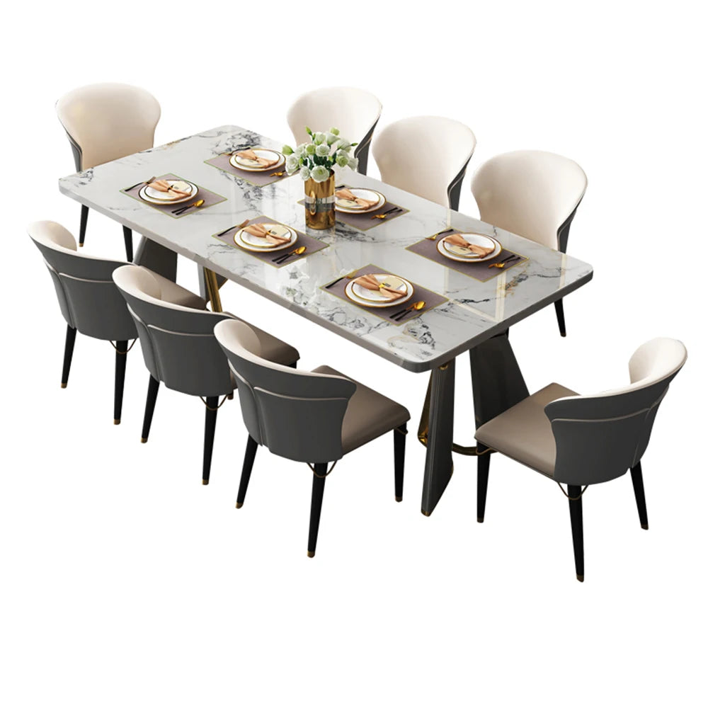 Modern Living Dining Table Luxury Italy Rectangle Waterproof 8 People Dining Table Legs Metal Moveis Para Casa Home Accessories