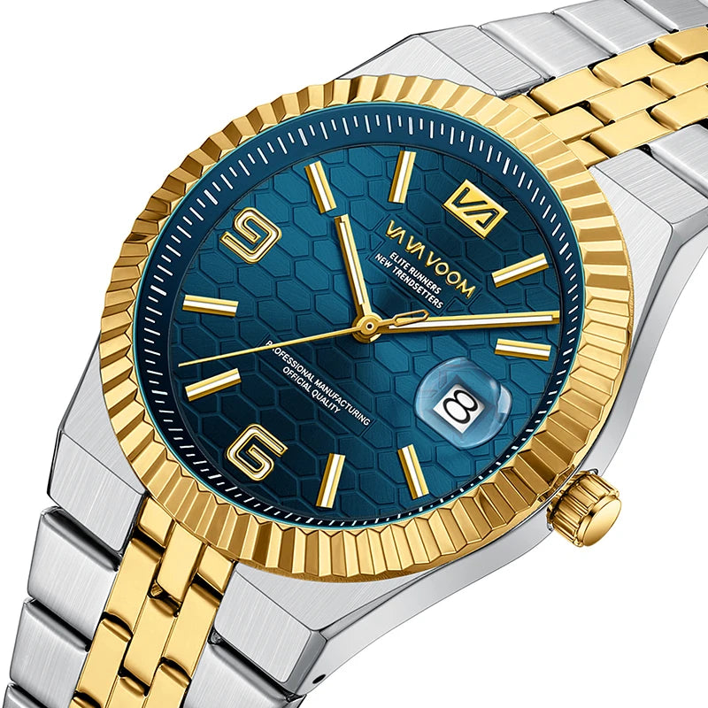 2025 NEW Watches For Men Light Luxury Trendy Waterproof Luminous Calendar Honeycomb Pattern Surface Steel Strip Quartz Watches