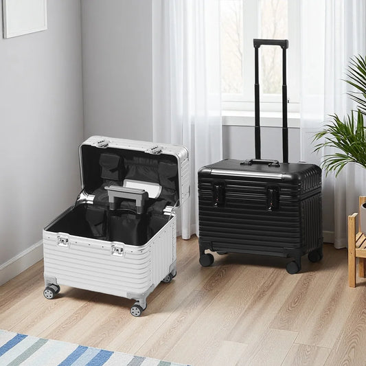 Open-Covered Suitcase All-Aluminum-Magnesium Alloy Frame Luggage Universal Wheel TSA Customs Password Lock  Business Travel Case