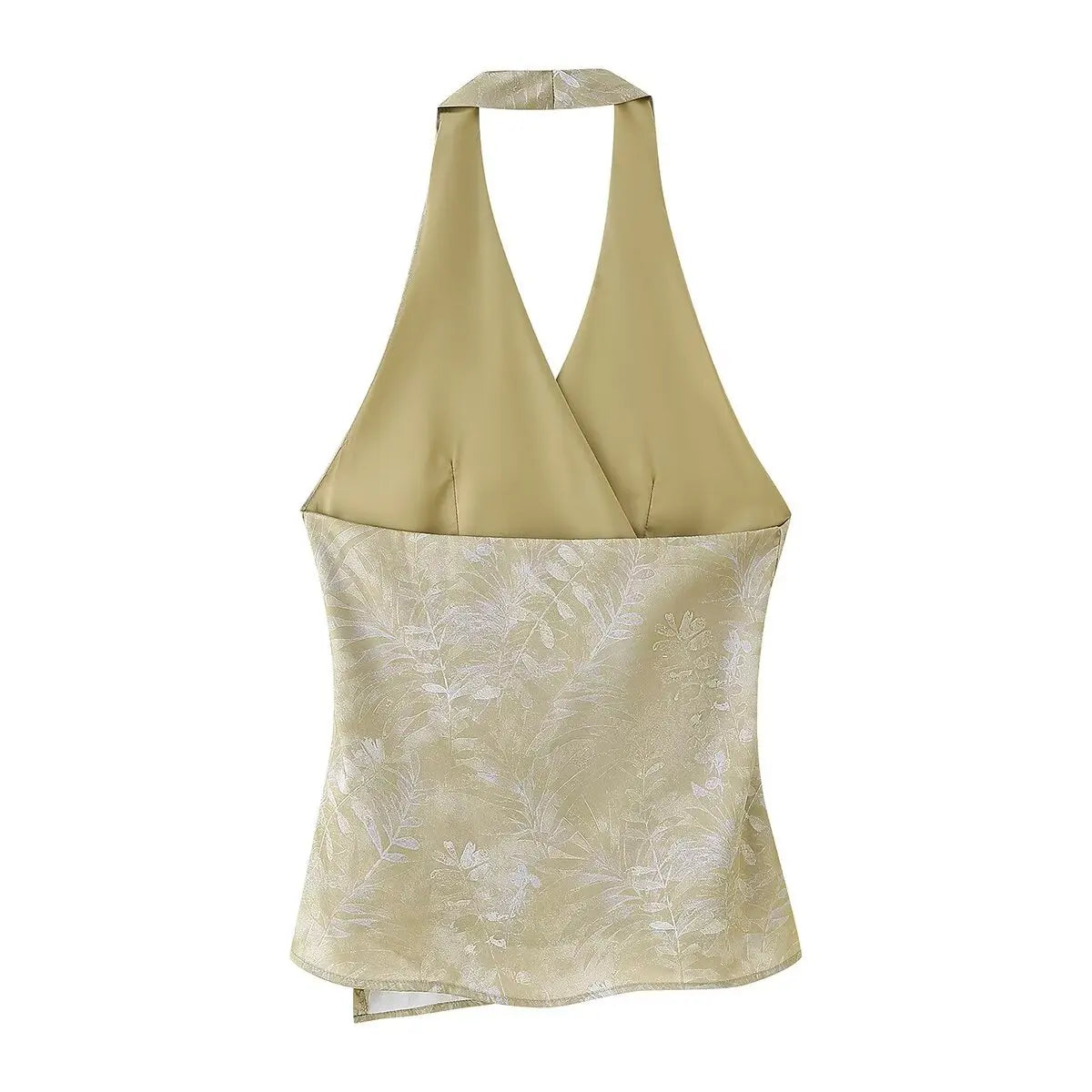 Women's clothing 2025 summer new style  lace-up waist-closing beaded embroidered halter neck collar top