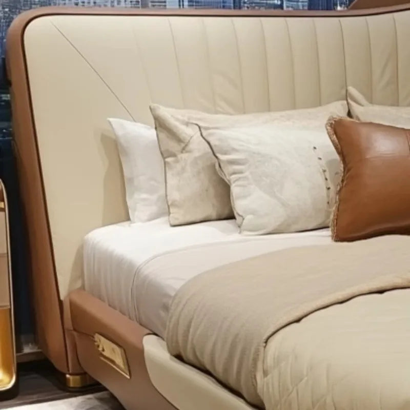 Fashionable King Size Bed Frame Luxury Designr Dream Bedroom Cozy Large Sleeping Area Perfect Restful Nights Home Decoration
