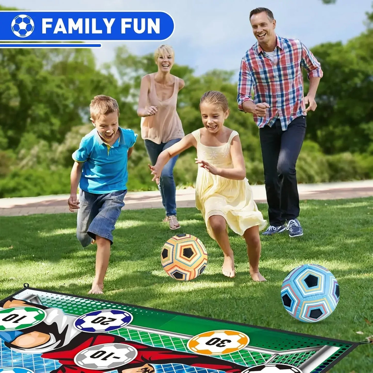 Fun Football Toys Soccer Game Mat Indoor Outdoor Training Game Mat Sports Fabric Football Toy Set Multiplayer Competitive Gift