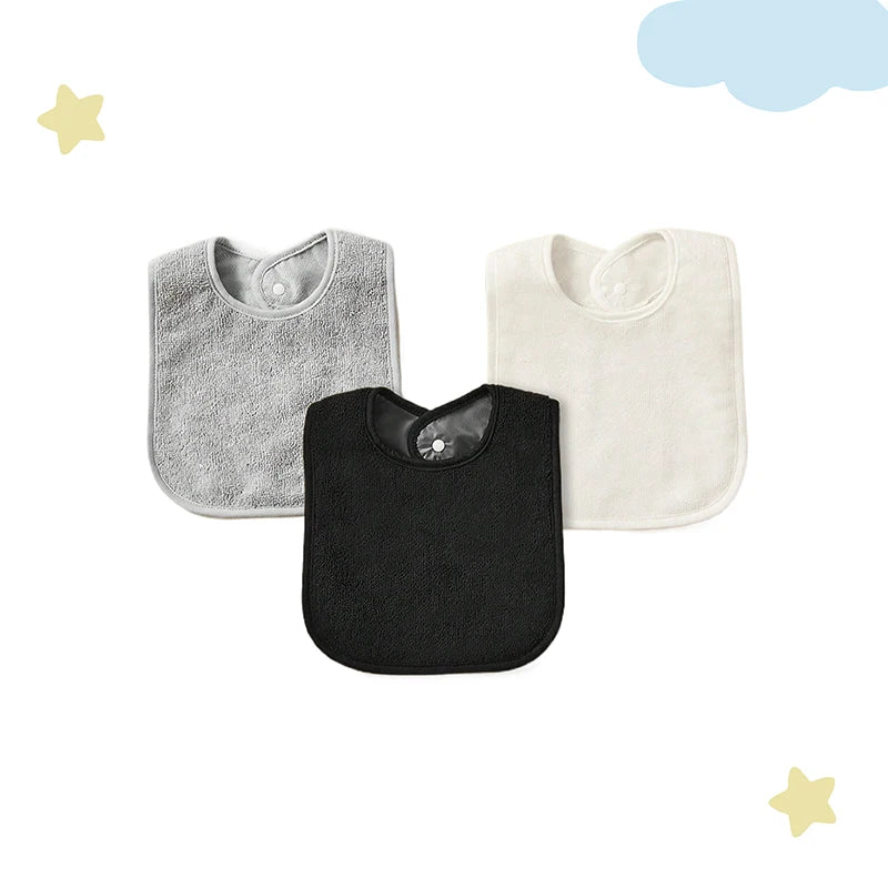 4Pcs/3Pcs Baby Girl Boy Feeding Bibs Soild Color Waterproof Towel Kids Bandanas Burp Cloths