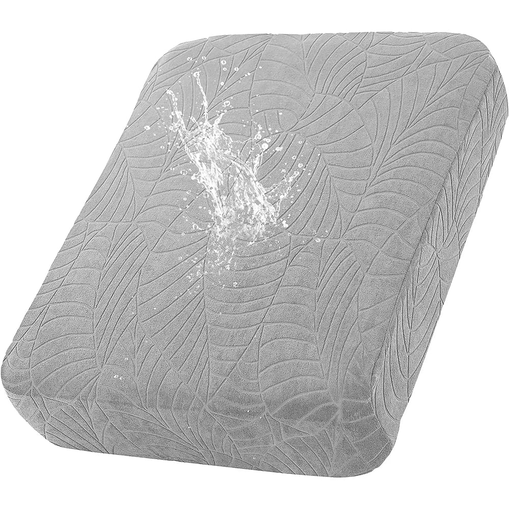 Leaf Pattern Jacquard Sofa Cushion Cover Elastic Patio Sofa Covers Outdoor Non-Slip Individual Sofa Protector Garden
