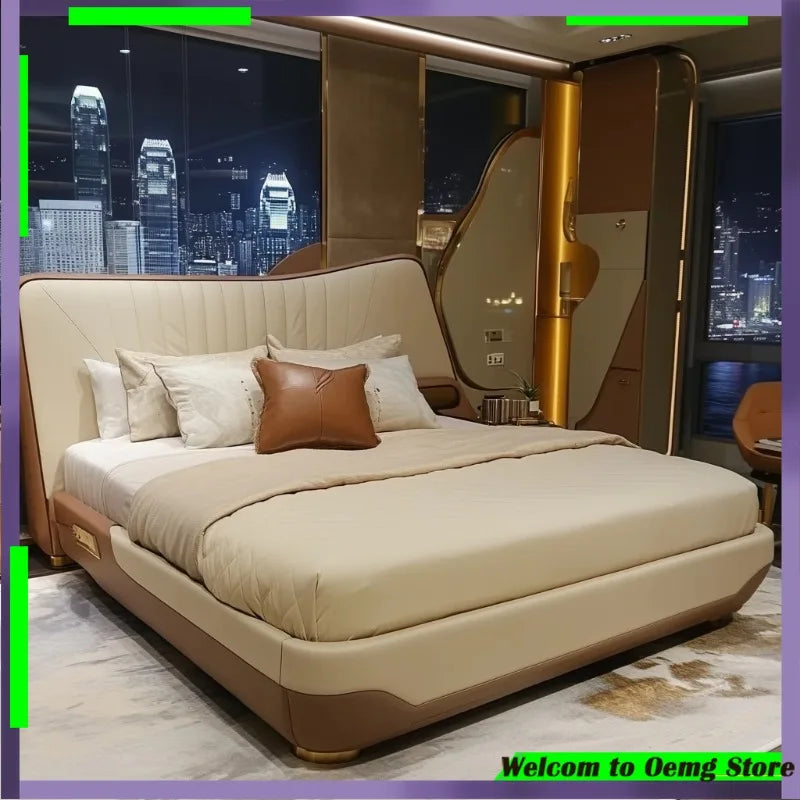 Fashionable King Size Bed Frame Luxury Designr Dream Bedroom Cozy Large Sleeping Area Perfect Restful Nights Home Decoration