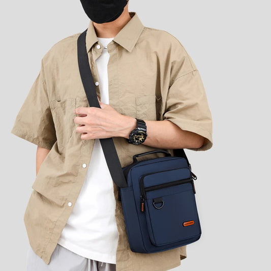 Men's Shoulder Bag Business Leisure Large Capacity Portable Handbag Multi Layer Waterproof Summer Male's Crossbody Bags